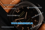 Panerai PAM00552B Radiomir 10 Days GMT Asia Automatic PVD Case with Black Dial and Brown Leather Strap