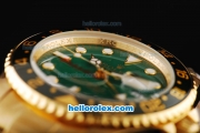 Rolex GMT-Master II Automatic Movement Full Gold Case/Strap with Green Dial and Green Bezel