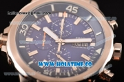 IWC Aquatimer Chronograph Miyota Quartz Full Steel with Blue Dial and Stick Markers