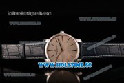 Vacheron Constantin Patrimony Miyota 9015 Automatic Steel Case with Grey Dial Blue Leather Strap and Stick Markers