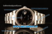 Rolex Datejust Black Dial With Diamond Bezel Steel Rolex 3255