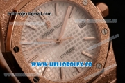 Audemars Piguet Royal Oak 41MM Clone AP Calibre 3120 Automatic Rose Gold Case with White Dial and Rose Gold Bracelet - (EF)