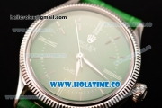 Rolex Cellini Time Asia 2813 Automatic Steel Case with Stick/Roman Numeral Markers and Green Dial