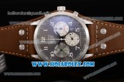 Tag Heuer Carrera Specail Edition Chrono Miyota Quartz Steel Case with Grey Dial Brown Leather Strap and Arabic Numeral Markers