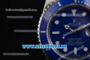 Rolex Submariner Clone Rolex 3135 Automatic Stainless Steel Case/Bracelet with Blue Dial and Dot Markers - 1:1 Original