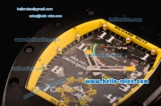 Richard Mille RM036 ST28-UP Automatic PVD Case with White Markers Yellow Rubber Strap and Skeleton Dial - 7750 Coating