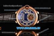 Cartier Ballon Bleu De Tourbillon Asia Automatic Rose Gold Case with Blue Dial and Roman Numeral Markers