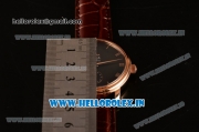 Omega De Ville Co-Axial Swiss ETA 2824 Automatic Rose Gold Case with Black Dial and Roman Numeral Markers