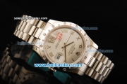 Rolex Datejust Oyster Perpetual Automatic Movement Full Steel with Silvery Dial and Diamond Bezel