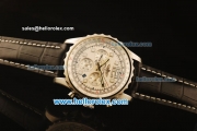 Breitling Chronospace Automatic Steel Case with White Dial and Black Leather Strap