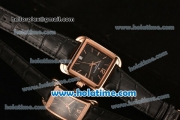 Vacheron Constantin Historiques Toledo Miyota Quartz Rose Gold Case with Stick Markers and Black Dial