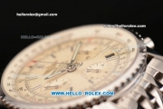 Breitling Navitimer Chrono Swiss Valjoux 7750 Automatic Full Steel with Beige Dial and Stick Markers