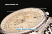 Breitling Navitimer Chrono Swiss Valjoux 7750 Automatic Full Steel with Beige Dial and Stick Markers
