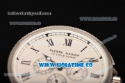 Ulysse Nardin Marine Chrono Asia Automatic Steel Case with Roman Numeral Markers and White Dial