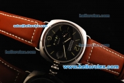 Panerai Radiomir 8 Days Automatic Movement Steel Case with Black Dial and Brown Leather Strap