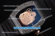 Richard Mille RM052 Miyota 9015 Automatic PVD/Rose Gold Case with Black Rubber Strap and Skull Dial PVD Bezel