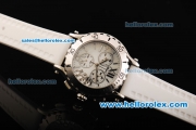 Chopard Happy Sport Chronograph Miyota Quartz Movement Steel Case with White Dial and White Rubber Strap