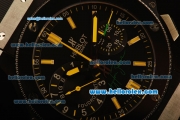 Hublot Big Bang Swiss Valjoux 7750 Automatic PVD Case with Black Dial and Black Rubber Strap