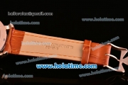 Vacheron Constantin Malte Miyota Quartz Rose Gold Case with Brown Leather Bracelet White Dial and Stick Markers