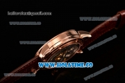 Vacheron Constantin Patrimony Swiss Tourbillon Manual Winding Rose Gold Case with White Dial Brown Alligator Strap and Stick Markers