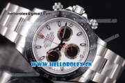 Rolex Daytona Clone Rolex 4130 Automatic Stainless Steel Case/Bracelet with White Dial and Stick Markers (EF)