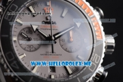 Omega Seamaster Planet Ocean Master Chronometer Clone Omega 9900 Automatic Steel Case with Grey Dial and Black Leather Strap - 1:1 Original (EF)