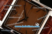 Vacheron Constantin Historiques Toledo Miyota Quartz Steel Case with Stick Markers and Brown Dial