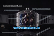 Richard Mille RM 52-02 Miyota 9015 Automatic PVD Case with Skeleton Dial Dot Markers and Black Rubber Strap