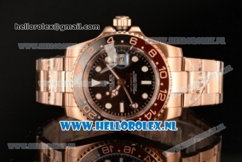 Rolex GMT-Master II 2836 Auto Rose Gold Case with Black Dial and Rose Gold Bracelet