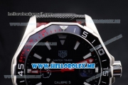Tag Heuer Aquaracer Calibre 5 Match Timer Premier League Special Edition Miyota Quartz Steel Case with Black Dial and Black Leather Strap Stick Markers