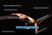 Patek Philippe Calatrava Miyota Quartz Rose Gold Case with Black Dial and Diamonds Markers