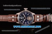 IWC Big Pilot "Markus Buhler" Asia 6497 Manual Winding Steel Case with Blue Dial Arabic Number Markers and Brown Leather Strap - 1:1 Original (KW)