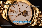 Vacheron Constantin Patrimony Tourbillon Miyota 9015 Automatic Full Yellow Gold with White Dial and Stick Markers (YR)