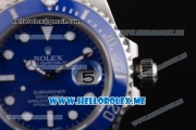 Rolex Submariner Clone Rolex 3135 Automatic Stainless Steel Case/Bracelet with Blue Dial and Dot Markers - 1:1 Original