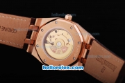 Audemars Piguet Selfwinding Royal Oak Automatic Movement Rose Gold Case and Bezel with White Dial