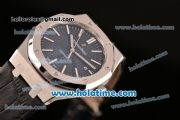 Audemars Piguet Royal Oak Swiss ETA 2824 Automatic Steel Case with Black Leather Strap Stick Markers and Blue Dial ZF Best Edition