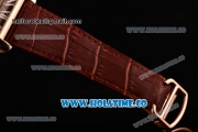 Cariter Tank MC Swiss ETA 2824 Automatic Rose Gold Case with Brown Dial Brown Leather Strap and Roman Numeral Markers