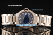 Cartier Ballon Bleu De Cartier Swiss ETA Quartz Full Steel with Diamond Bezel and Blue Dial