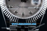 Rolex Datejust II Swiss ETA 2836 Automatic Steel Case with Grey Dial Diamonds Markers and Stainless Steel Bracelet (BP)