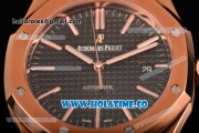 Audemars Piguet Royal Oak 39MM Miyota 9015 Automatic Rose Gold Case with Black Dial and Stick Markers (BP)