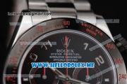 Rolex Daytona Clone Rolex 4130 Automatic Stainless Steel Case/Bracelet with Black Dial and Arabic Numeral Markers (BP)