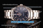 Omega Aqua Terra 150m GMT Clone Omega 8505 Automatic Stainless Steel Case/Bracelet with Blue Dial and Stick Markers