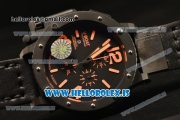 U-Boat U42 All Black PVD Case With Orange Markers Miyota OS10 Chronograph Quartz