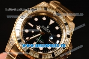 Rolex GMT-Master II Diamond Bezel With Original Functional Movement YG Case 116758SANR