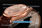 Rolex Cellini Time Asia 2813 Automatic Rose Gold Case with Brown Leather Strap Stick Markers and White Dial (BP)