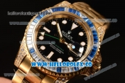 Rolex GMT-Master II Diamond Bezel With Original Functional Movement YG Case 116758SA pave