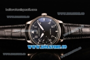 IWC Portugieser Hand-Wound Asia 6497 Manual Winding Steel Case with Black Dial and White Markers