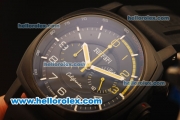 Ferrari & Panerai Chronograph Miyota Quartz PVD Case with Black Dial and Black Rubber Strap