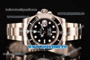 Rolex Submariner Clone Rolex 3135 Automatic Steel Case/Bracelet with Black Dial and White Markers - 1:1 Best Edition (XF)