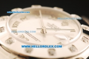 Rolex Datejust Automatic Movement Full Steel with Silver Dial and Diamond Bezel-ETA Coating Case
